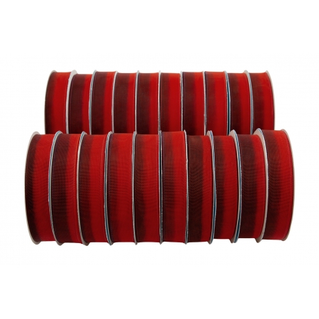 ZESTAW WSTĄŻEK TKANYCH "DWUKOLOROWYCH" 2cm/10m - 20 SZTUK