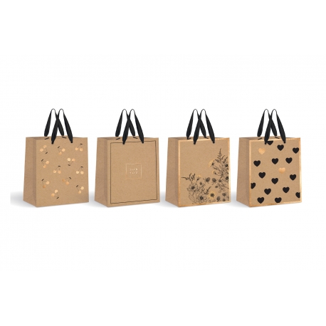 TOREBKI NA PREZENTY "KRAFT GOLD" 1opak./4szt.