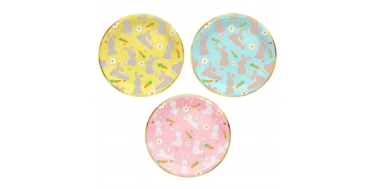 TALERZYKI PAPIEROWE "ZAJĄCZKI" 18cm 1opak./6szt.