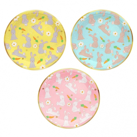TALERZYKI PAPIEROWE "ZAJĄCZKI" 18cm 1opak./6szt.