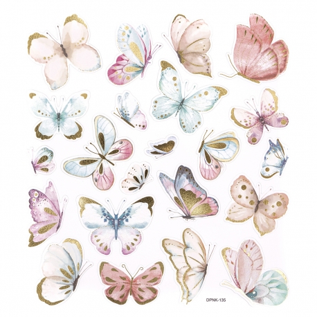 NAKLEJKI OZDOBNE "BOHO BUTTERFLIES" 1opak./22szt.