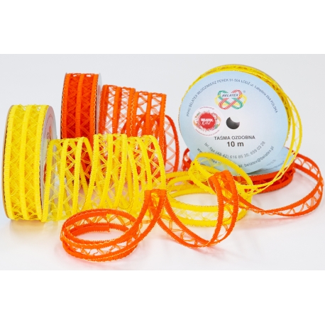 ZESTAW WSTĄŻEK Z DRUCIKIEM Z SZYFONOWĄ TASIEMKĄ 2cm/10m 4cm/10m - 4 SZTUKI