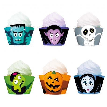 PAPILOTKI DEKORACYJNE "HALLOWEEN MONSTERS" 1opak./6szt.