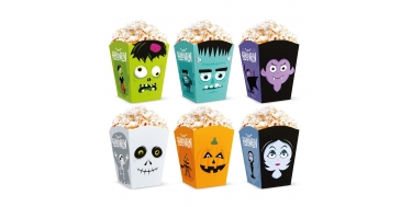 PUDEŁKA NA POPCORN "HALLOWEEN MONSTERS" 1opak./6szt.
