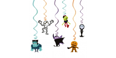 DEKORACJE PAPIEROWE ŚWIDERKI "HALLOWEEN MONSTERS" 1opak./6szt.