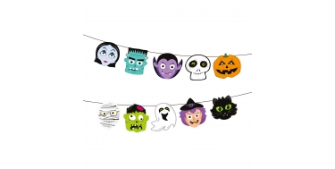 GIRLANDA PAPIEROWA "HALLOWEEN MONSTERS Z GŁOWAMI" 150cm