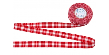 WSTĄŻKA TKANA DWUSTRONNA ZE WZOREM "KRATKA" 2cm/10m