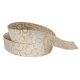 WSTĄŻKA LNIANA Z BROKATEM ZE WZOREM "ORNAMENT" 4cm, 6cm, 8cm/10m