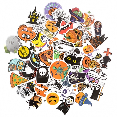 NAKLEJKI WINYLOWE "HALLOWEEN" 1opak./50szt.