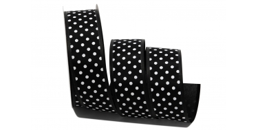 WIRED EDGE PRINTED FABRIC RIBBON WITH "SMALL DOTS" PATTERN 4cm/10m