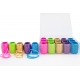 PP RIBBON WITH GOLDEN STRIPES "RIBBON EGGS -  MIX OF COLOURS" 0,5cm/20m