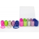 PP RIBBON WITH GOLDEN STRIPES "RIBBON EGGS -  MIX OF COLOURS" 0,5cm/20m