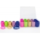 PP RIBBON WITH GOLDEN STRIPES "RIBBON EGGS -  MIX OF COLOURS" 0,5cm/20m