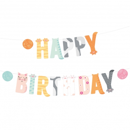 BANER HAPPY BIRTHDAY "KOTKI" 200cm