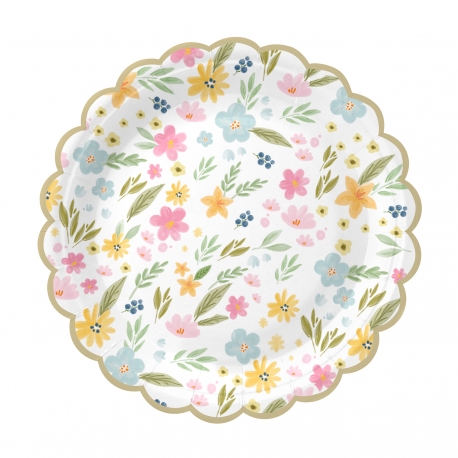 TALERZYKI PAPIEROWE "KWIATY POLNE" 18cm 1opak./6szt.