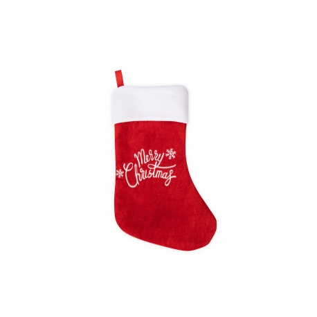 SKARPETA ŚWIĄTECZNA NA PREZENTY "MERRY CHRISTMAS" 40cm/26cm