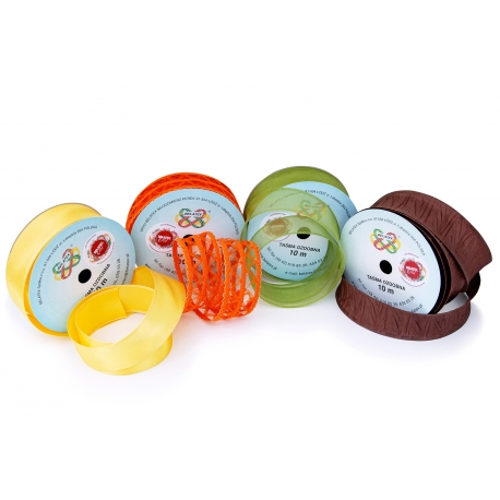 ZESTAW WSTĄŻEK JESIENNYCH 4cm/10m - 4 SZTUKI