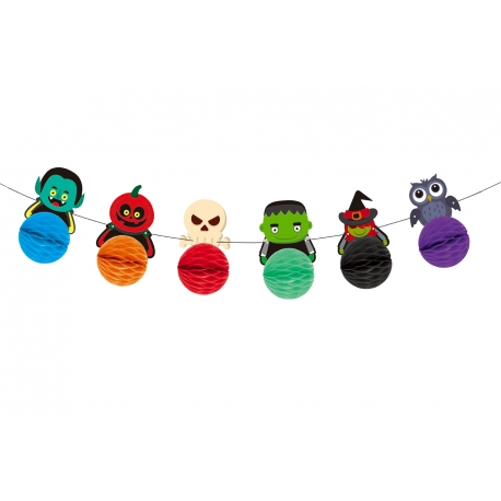 GIRLANDA PAPIEROWA HONEYCOMB "HALLOWEEN MONSTERS" 300cm
