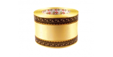 PP FUNERAL RIBBON WITH "MAPLE" PATTERN WITH GOLDEN STRIPES