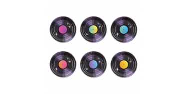 TALERZYKI PAPIEROWE "RETRO DISCO" 18cm 1opak./6szt.