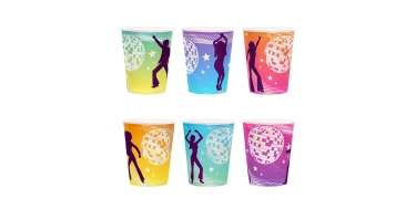 KUBECZKI PAPIEROWE "RETRO DISCO" 220ml 1opak./6szt.