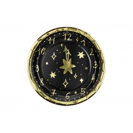 TALERZYKI PAPIEROWE "ZEGAR" 18cm 1opak./6szt.