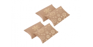 PUDEŁKA SKŁADANE PILLOW BOX "ŚNIEŻYNKI" 1opak./4szt.