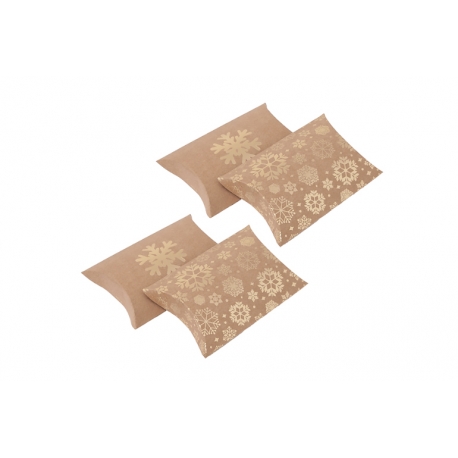 PUDEŁKA SKŁADANE PILLOW BOX "ŚNIEŻYNKI" 1opak./4szt.