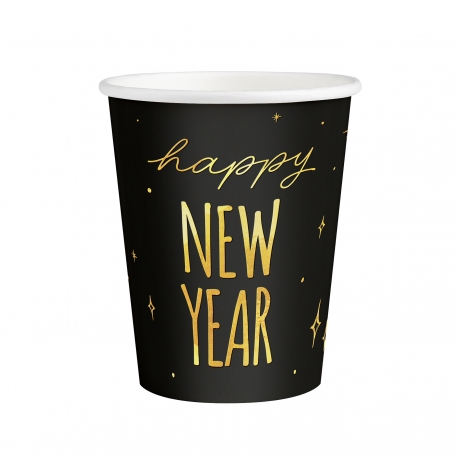 KUBECZKI PAPIEROWE "HAPPY NEW YEAR" 220ml 1opak./6szt.