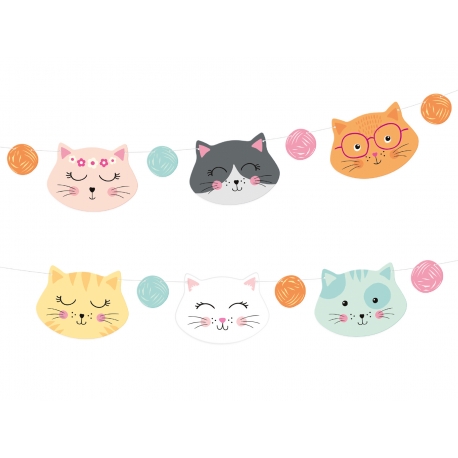 GIRLANDA PAPIEROWA "KOTKI" 150cm