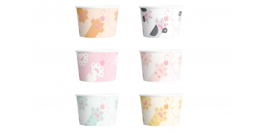 KUBECZKI PAPIEROWE DO LODÓW "KOTKI" 150ml 1opak./6szt.