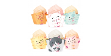 PAPILOTKI DEKORACYJNE "KOTKI" 1opak./6szt.