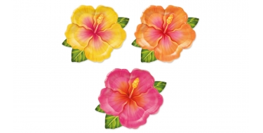 TALERZYKI PAPIEROWE "TROPIKALNE KWIATY - ALOHA" 26cm/22cm 1opak./6szt.
