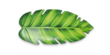 TALERZYKI PAPIEROWE "TROPIKALNY LIŚĆ BANANOWCA - ALOHA" 32cm/15cm 1opak./3szt.