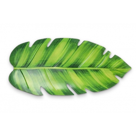 TALERZYKI PAPIEROWE "TROPIKALNY LIŚĆ BANANOWCA - ALOHA" 32cm/15cm 1opak./3szt.