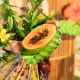 TALERZYKI PAPIEROWE "TROPIKALNY LIŚĆ BANANOWCA - ALOHA" 32cm/15cm 1opak./3szt.