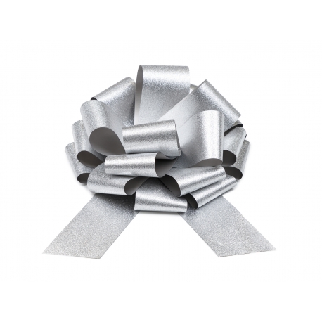 KOKARDA ŚCIĄGANA - WSTĄŻKA PP METALICZNA BROKATOWA 30cm/8cm