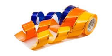 ZESTAW WSTĄŻEK PP ZE ZŁOTYMI PASKAMI 4cm, 6cm/45m - 3 SZTUKI