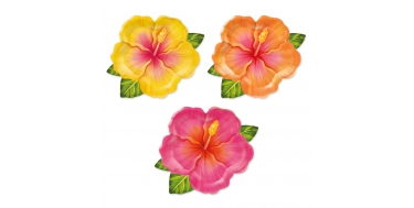 TALERZYKI PAPIEROWE "TROPIKALNE KWIATY - ALOHA" 26cm/22cm 1opak./6szt.