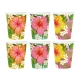 KUBECZKI PAPIEROWE "TROPIKALNE KWIATY - ALOHA" 270ml 1opak./6szt.