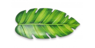 TALERZYKI PAPIEROWE "TROPIKALNY LIŚĆ BANANOWCA - ALOHA" 32cm/15cm 1opak./3szt.