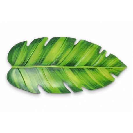 TALERZYKI PAPIEROWE "TROPIKALNY LIŚĆ BANANOWCA - ALOHA" 32cm/15cm 1opak./3szt.
