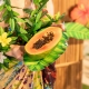 TALERZYKI PAPIEROWE "TROPIKALNY LIŚĆ BANANOWCA - ALOHA" 32cm/15cm 1opak./3szt.