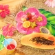 TALERZYKI PAPIEROWE "TROPIKALNY LIŚĆ BANANOWCA - ALOHA" 32cm/15cm 1opak./3szt.
