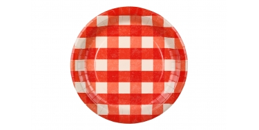 TALERZYKI PAPIEROWE OKRĄGŁE "KRATKA" 27cm 1opak./6szt.