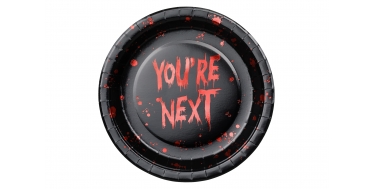 TALERZYKI PAPIEROWE OKRĄGŁE "YOU'RE NEXT" 23cm 1opak./6szt.