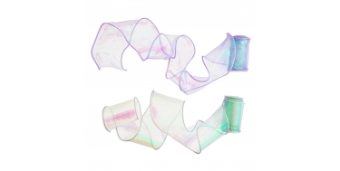 WSTĄŻKA Z ORGANZY POŁYSKUJĄCA "MERMAID" 5cm/3m 1opak./2szt.