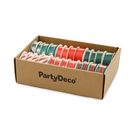 ZESTAW TASIEMEK ŚWIĄTECZNYCH BOX 1,5cm, 2cm, 2,5cm/3m 1opak./24szt.