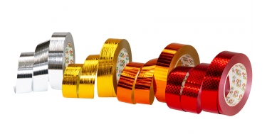 ZESTAW WSTĄŻEK PP METALIZOWANYCH 3cm/50yd - 4 SZTUKI
