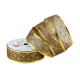WSTĄŻKA MATERIAŁOWA Z DRUCIKIEM Z BROKATEM ZE WZOREM "ORNAMENT" 4cm/10m